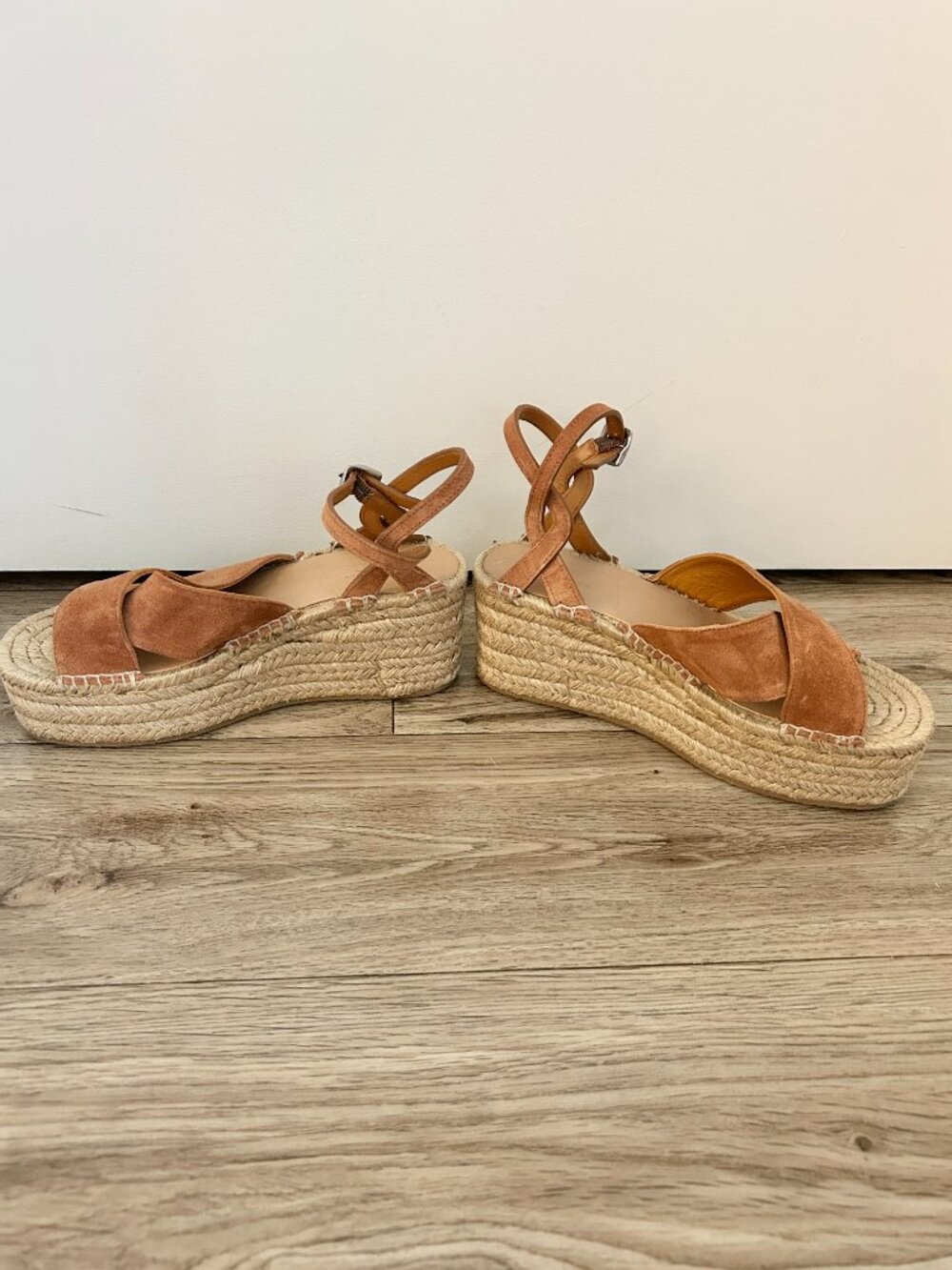Rag & Bone Hera Suede Espadrille Wedge Sandal in Tan Brown Platform EU 38/US 8 - Picture 5 of 12
